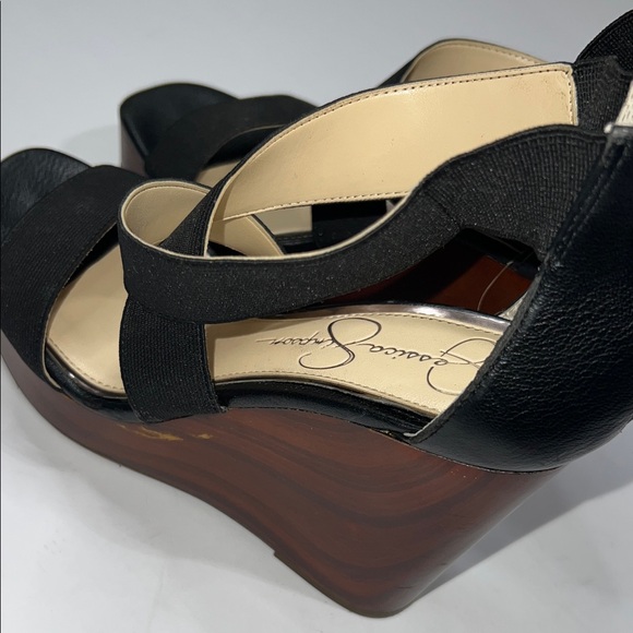 Jessica Simpson Black and Brown Wedge Sandals - Picture 7 of 10